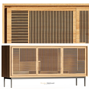  Elegantly Crafted Wooden Sideboard 3D model image 1 