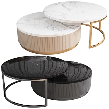 Contemporary Round Nesting Tables, Modern 3D model image 1 