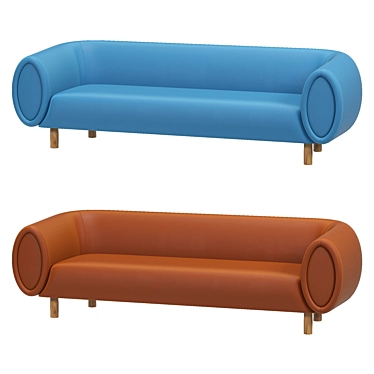 Elegant 3-Seat Tobi Sofa 3D model image 1 