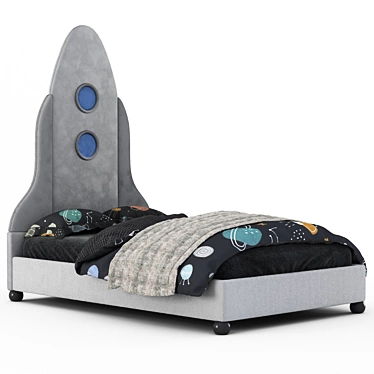 Cosmic Kids Space-themed Bed 3D model image 1 