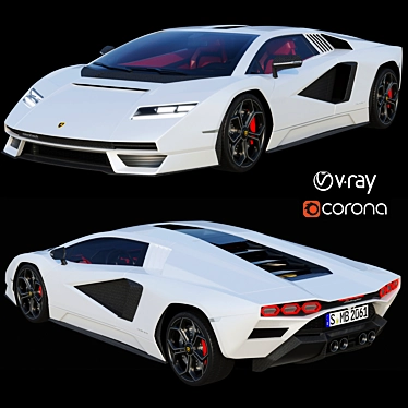 Revolutionary Rebirth: Lamborghini Countach LPI 3D model image 1 