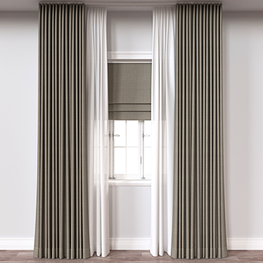 Versatile 3D Curtain Model - 102K Polygons 3D model image 1 