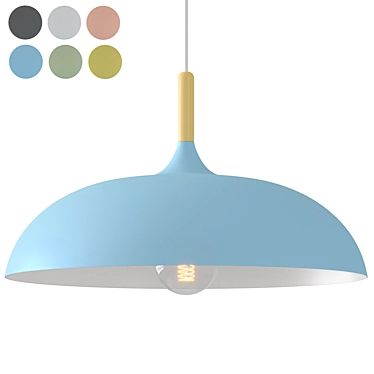 Elegant Nordic Dome Pendant Light 3D model image 1 