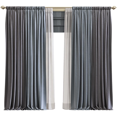 Retopologized Curtain Design 3D model image 1 