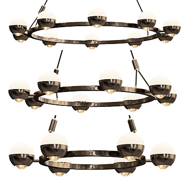 Rotating LED Ring Chandelier Barcelona 3D model image 1 