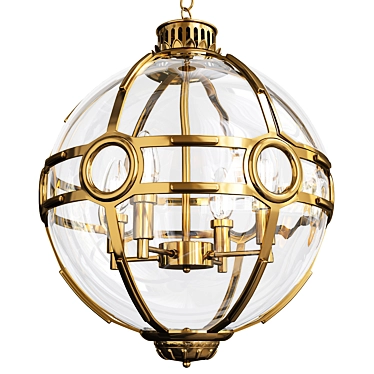 Elegant Eichholtz Brass Lantern Fixture 3D model image 1 