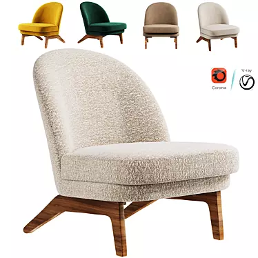 Modern Pyle Armchair: 3D Model 3D model image 1 