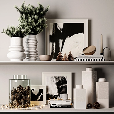 Festive Shelf Decor Set 3D model image 1 