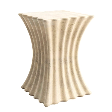 Sleek Modern Wave Side Table 3D model image 1 