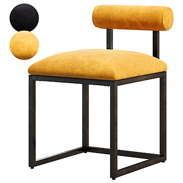 Eaglemont Black Velvet Dining Chair 3D model image 1 