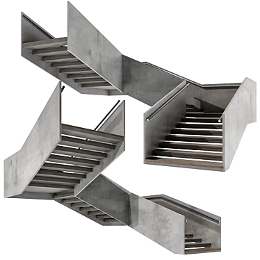 Sleek Modern Stair Model 3D model image 1 