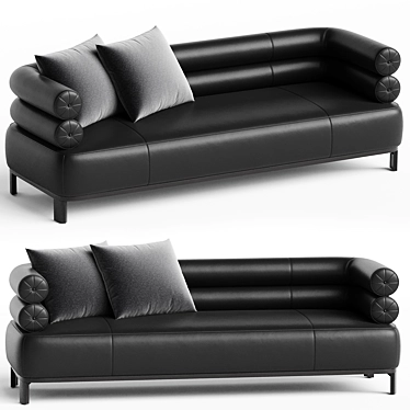 Elegant Lucy Leather Sofa 3D model image 1 