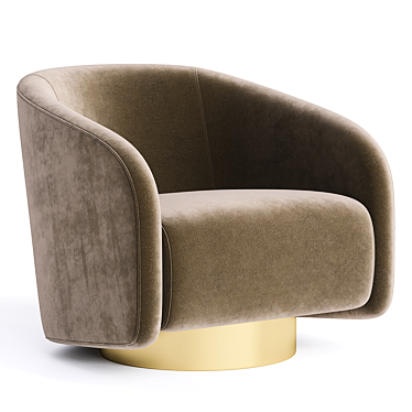 Sleek BOEMIA Swivel Armchair 3D model image 1 