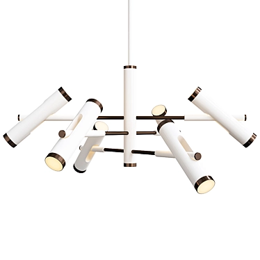 Sleek White Rainer Chandelier 3D model image 1 