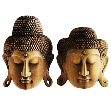 Buddha Masks Decor Set 2016 3D model image 1 