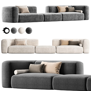 Elegant Clara Sofa by Baxter 3D model image 1 