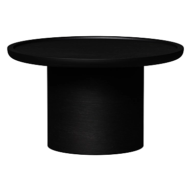 Distressed Black Round Coffee Table 3D model image 1 