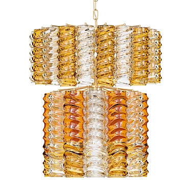 Vintage Venini Swirl Glass Chandelier 3D model image 1 