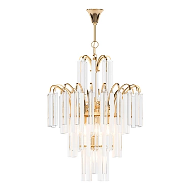 Vintage Palwa Crystal Chandelier 3D model image 1 