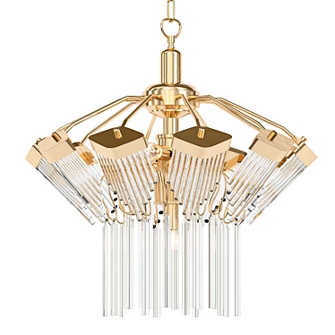 Gold-plated Crystal Chandelier Elegance 3D model image 1 