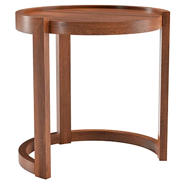 Mid-Century Mahogany Side Table 24H 3D model image 1 