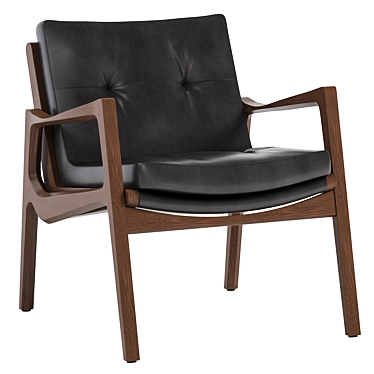 Euvira Leather Lounge Chair: Elegant Comfort 3D model image 1 