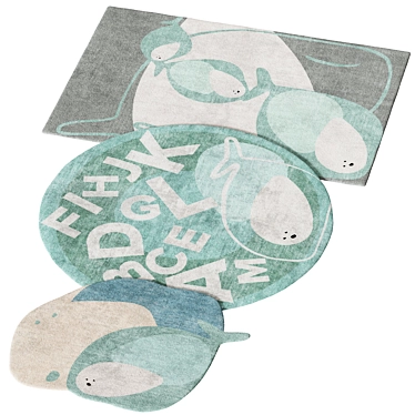 Whimsical Kids' Whale Rugs 3D model image 1 