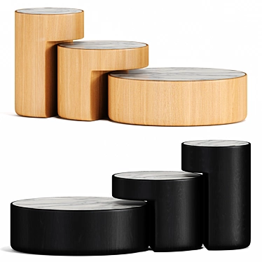 Modern Nesting Tables Set 3D model image 1 