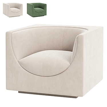 Modern Comfort Cube Armchair 3D model image 1 