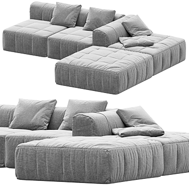 Versatile Strips Modular Sofa 3D model image 1 