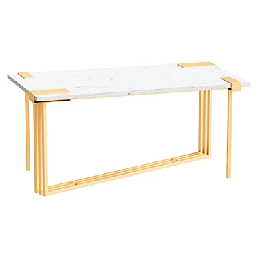 Sleek White Marble Coffee Table 3D model image 1 