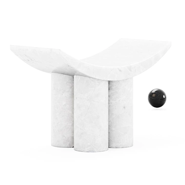 Sleek Gamma Stool Furnishing Gem 3D model image 1 