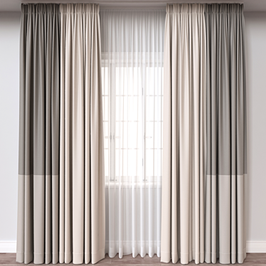 Modern Curtain 3D Model 3D model image 1 