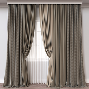 3D Curtain Model Render Vray 3D model image 1 