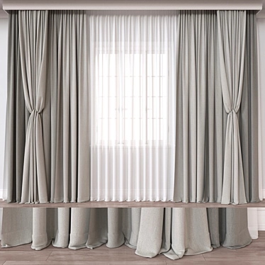 3D Curtain Model Set Render Formats 3D model image 1 