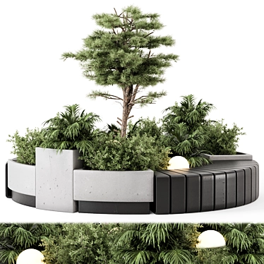 Lush Backyard Landscape Tree Set 3D model image 1 