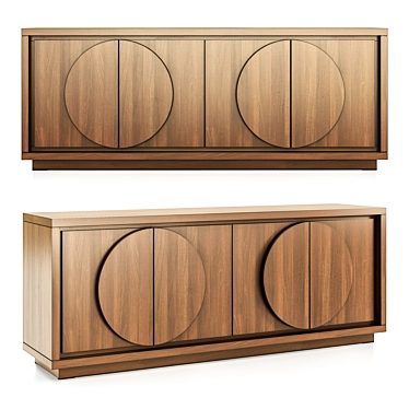 Birch & Oak Buffet Sideboard 3D model image 1 