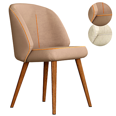 Modern Alyssa A970 Sidechair 3D model image 1 