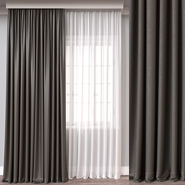 Modern 3D Curtain Model - Vray/Corona 3D model image 1 