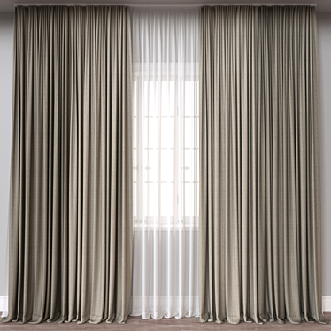 Modern Curtain 3D Model Kit 3D model image 1 