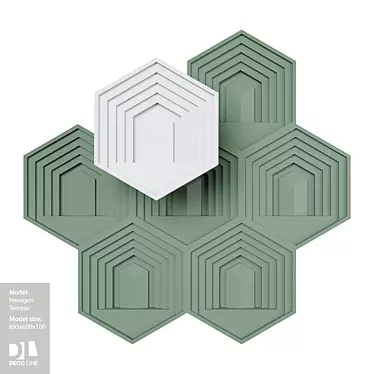 3D Hexagon Temple Panel 3D model image 1 