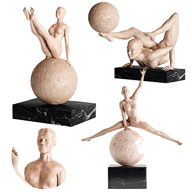 Diverse PBR Human Sculptures Pack 3D model image 1 