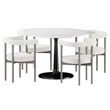 Modern Dining Chair with Upholstery 3D model image 1 