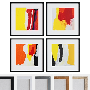 Modern Abstract Picture Frame Set 3D model image 1 