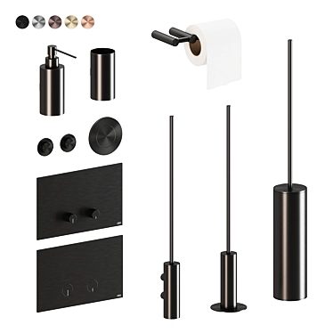 Cea Accessories Set | Stainless, Black Diamond, Copper 3D model image 1 