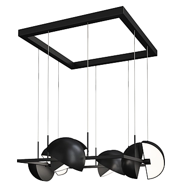 Sleek Trapeze Chandelier Fixture 3D model image 1 