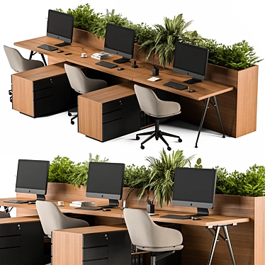 Workplace Essentials Set - Desk 408 3D model image 1 