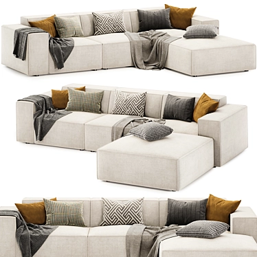 Modular Light Upholstered Sectional 3D model image 1 