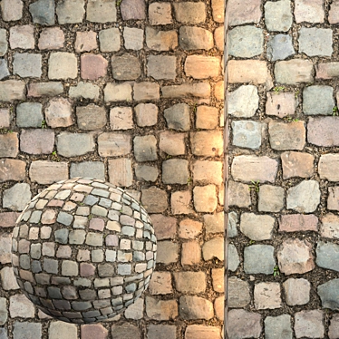 Seamless Pavement Texture Set 3D model image 1 