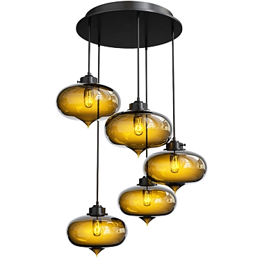 Modern Circular Chandelier 3D Model 3D model image 1 